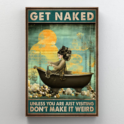 «Woman In Bathaign Get Nake 1 - 1 pièce», reproduction d'art graphique sur toile tendue