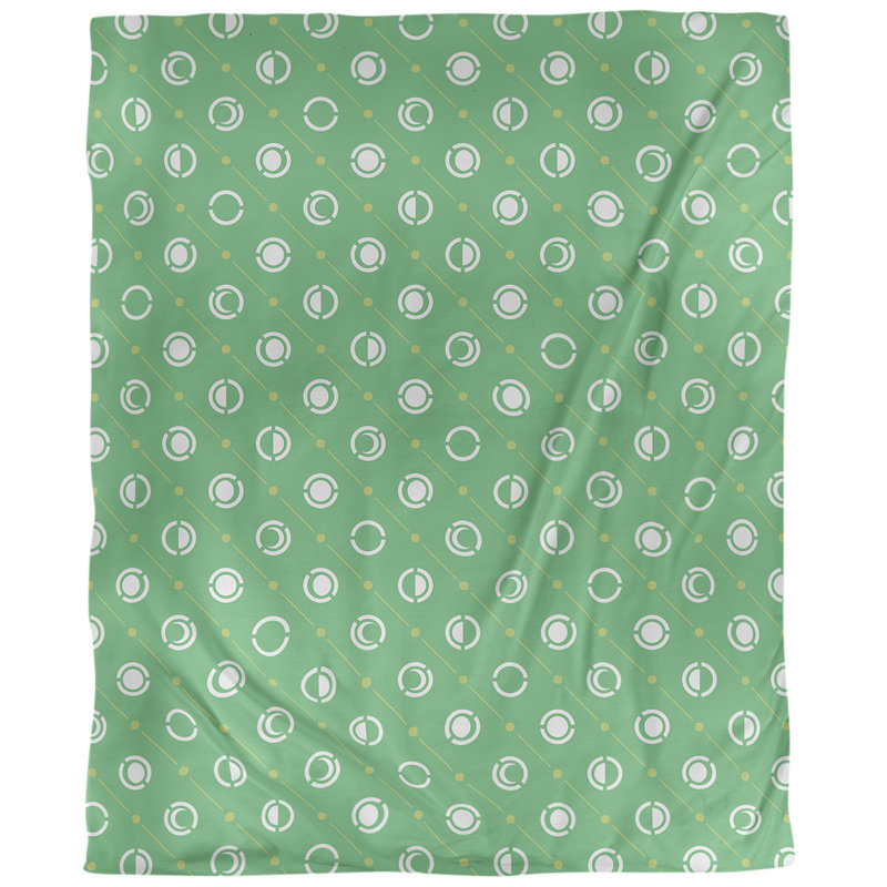 Housse de couette simple Moon phases, Housse de couette pour lit simple, Vert/jaune, Microfibre