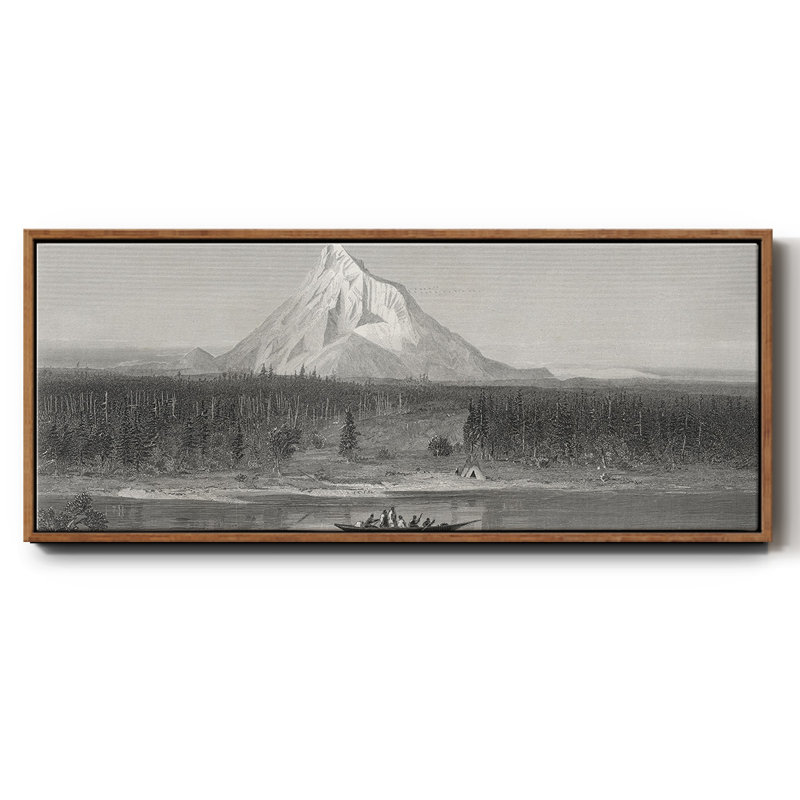 Mount Hood from the Columbia- Framed Canvas, 20" H x 50" W