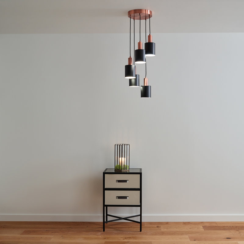 Abel 5 - Light Cluster Pendant, Antique, Black