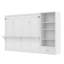 Grand lit escamotable mural avec rangement réglable, tablette et 1 tiroir, lit plateforme multifonctionnel pliable, blanc-1302101911