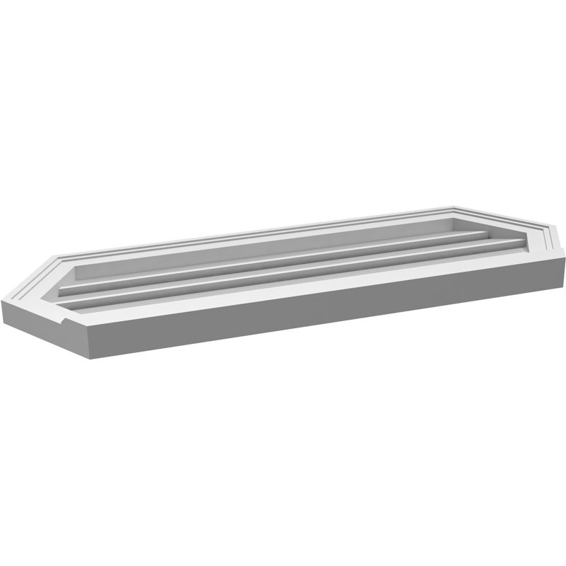 Évent horizontal fonctionnel à pignon en uréthane à surface horizontale Signature, H 14 po x l 38 po x P 2 po