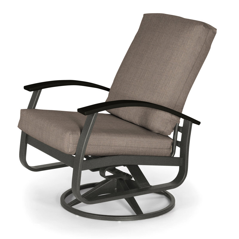 Belle Isle Outdoor Swivel Lounge Chair, Canvas Granite Sunbrella® Canvas, Black P70, Textured Graphite