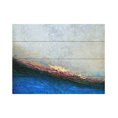Alyson Storms  Slate Wave Wood Slat Art