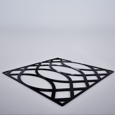Montrose Decorative Fretwork Acrylic Wall Panels, Small, 11 3/8"W x 11 3/8"H x 1/8"T, Black