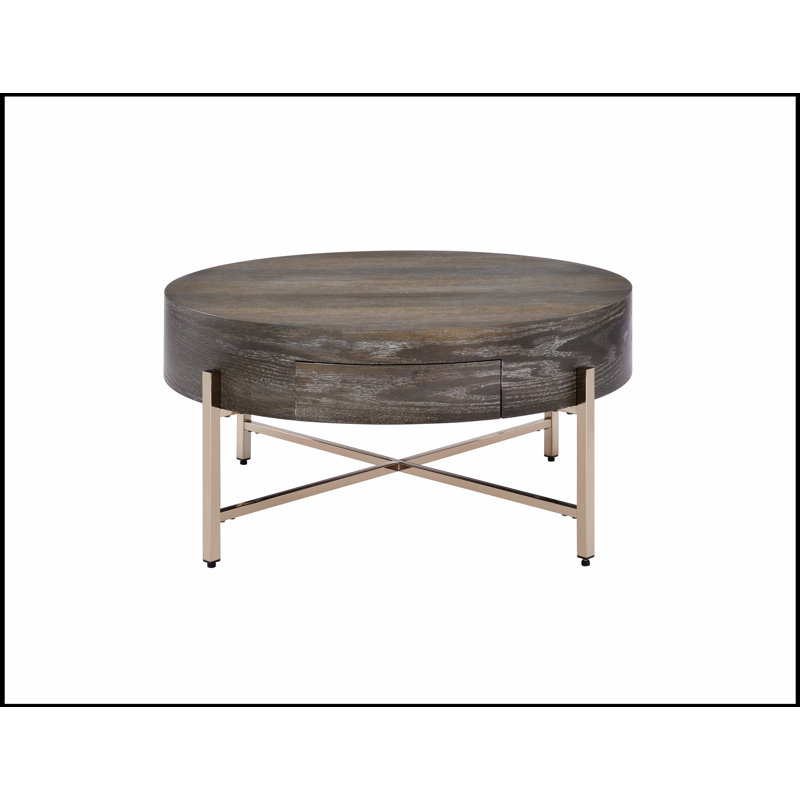Light Brown and Champagne 1-Drawer Coffee Table, Combining Elegance with Versatility for Modern Home Decor.