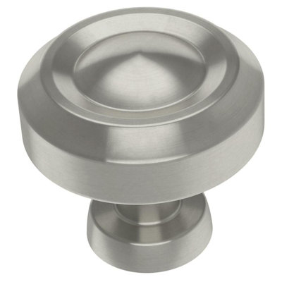 (5 Pack) 1-3/16 inch Simple Farmhouse Knob Satin NIckel
