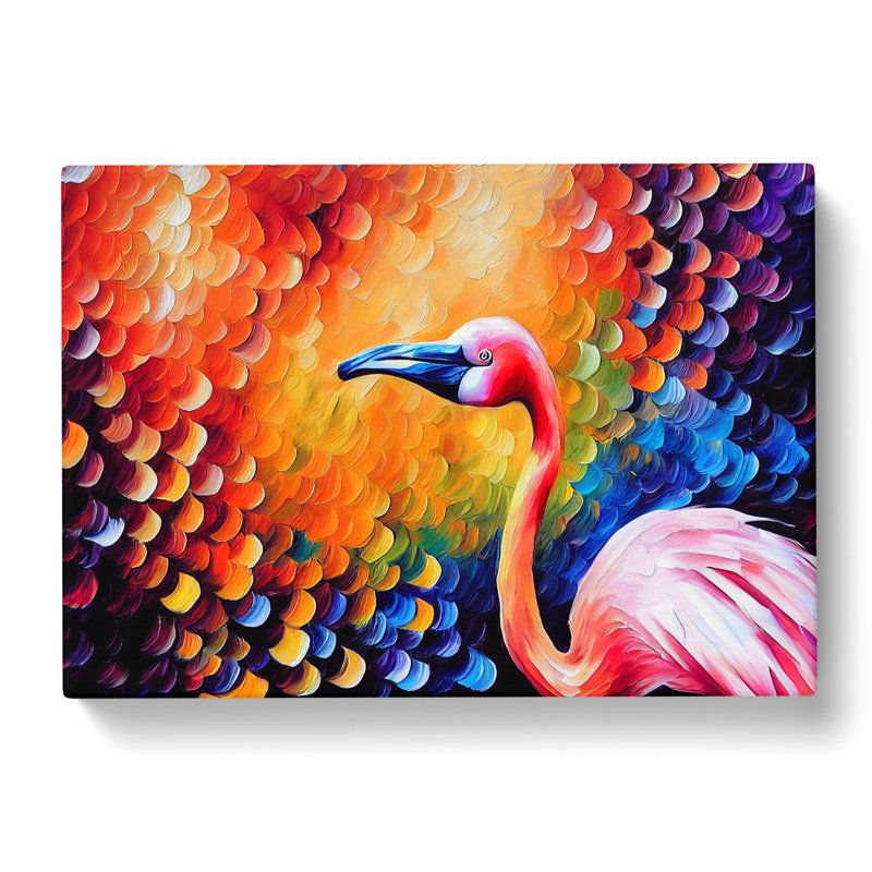 Flamingo Painting Vol.1 Abstract - Wrapped Canvas, 35cm H x 50cm W x 3cm D