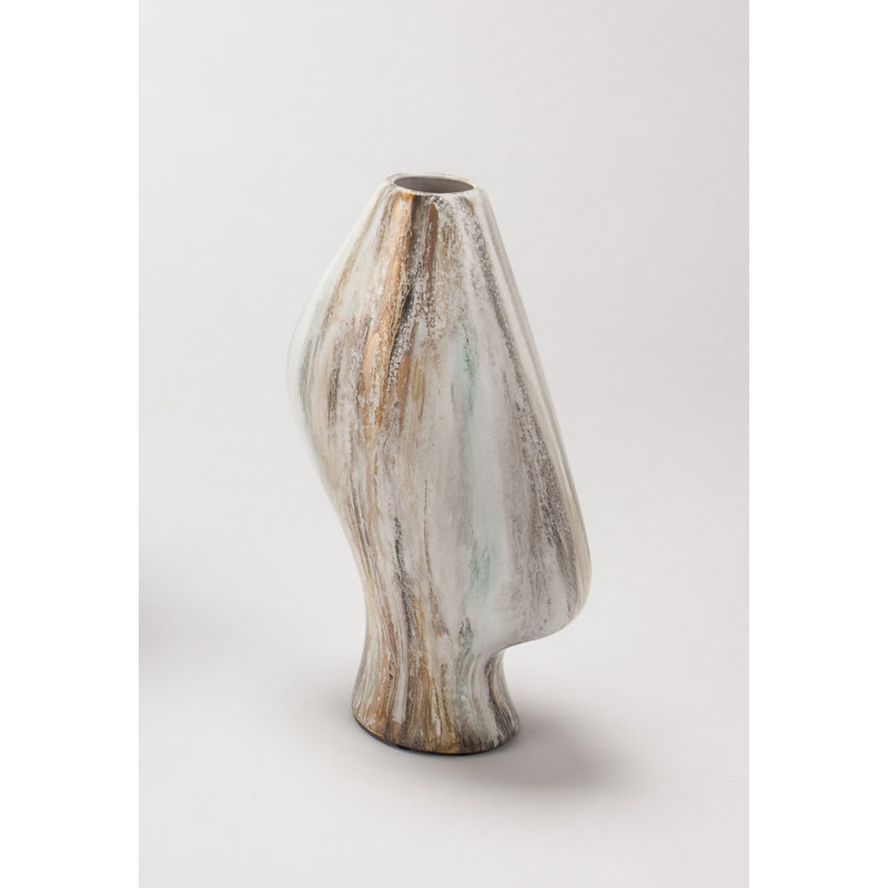 Porcelain China Table Vase, 19"H x 10.5"W x 7"D