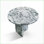 Table basse en marbre gris et bleu naturel pour le salon, dia. 17,7 x 15,8 pouces, appariement de couches polyvalentes, finition polie