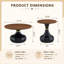 Ensemble de 2 tables gigognes à piédestal circulaire Parisian Elegance, noir et or mat