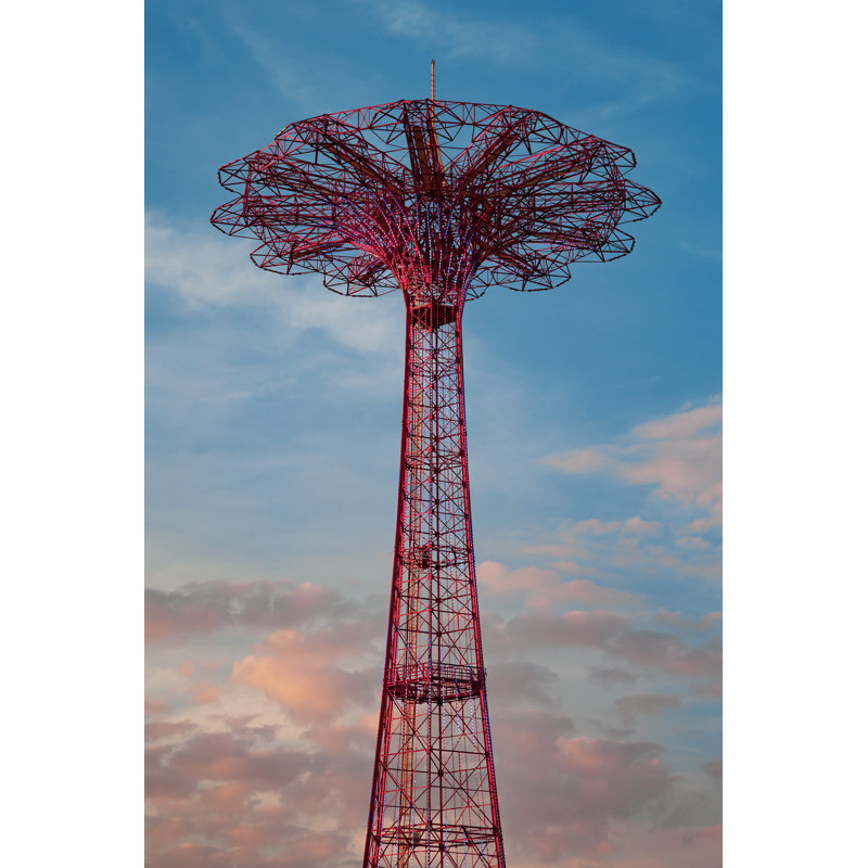 Parachute Drop - Picture Frame Photograph on Paper , 40" H x 28.5" W, White Framed