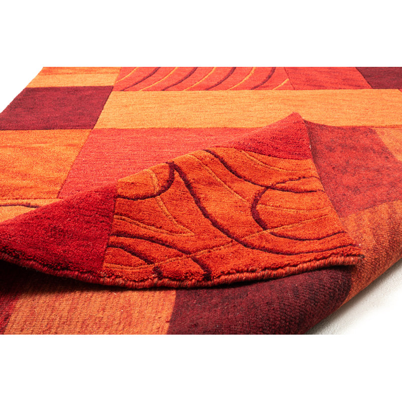 Hand Knotted Wool Red Indoor Rug, Rectangle 190 x 290cm
