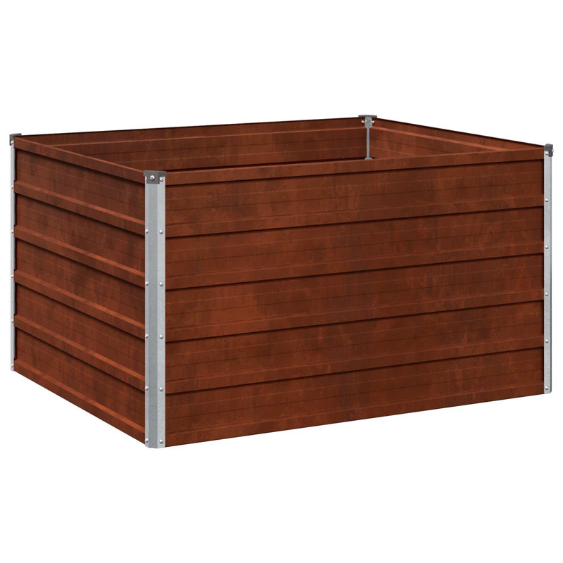 Outdoor Raised Garden Bed, 55cm H x 100cm W x 80cm D, Rusty