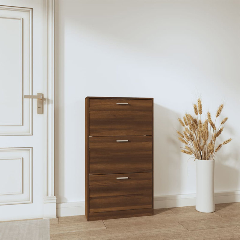 9 Pair Flip Down Shoe Storage, Brown