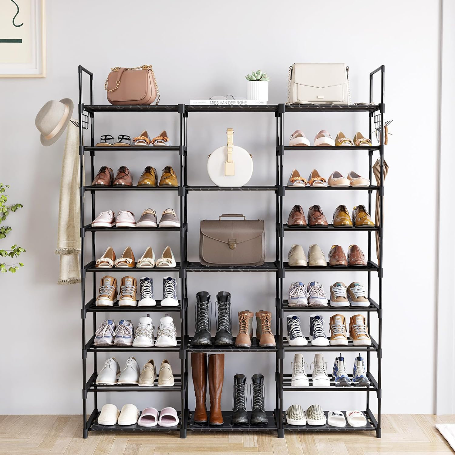 9-Tier Shoe Rack Storage Organizer for Entryway Holds 50-55 Pairs