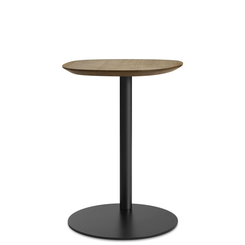 Swole Solid Wood End Table, Walnut/Black, 20" H x 20" W x 15" D