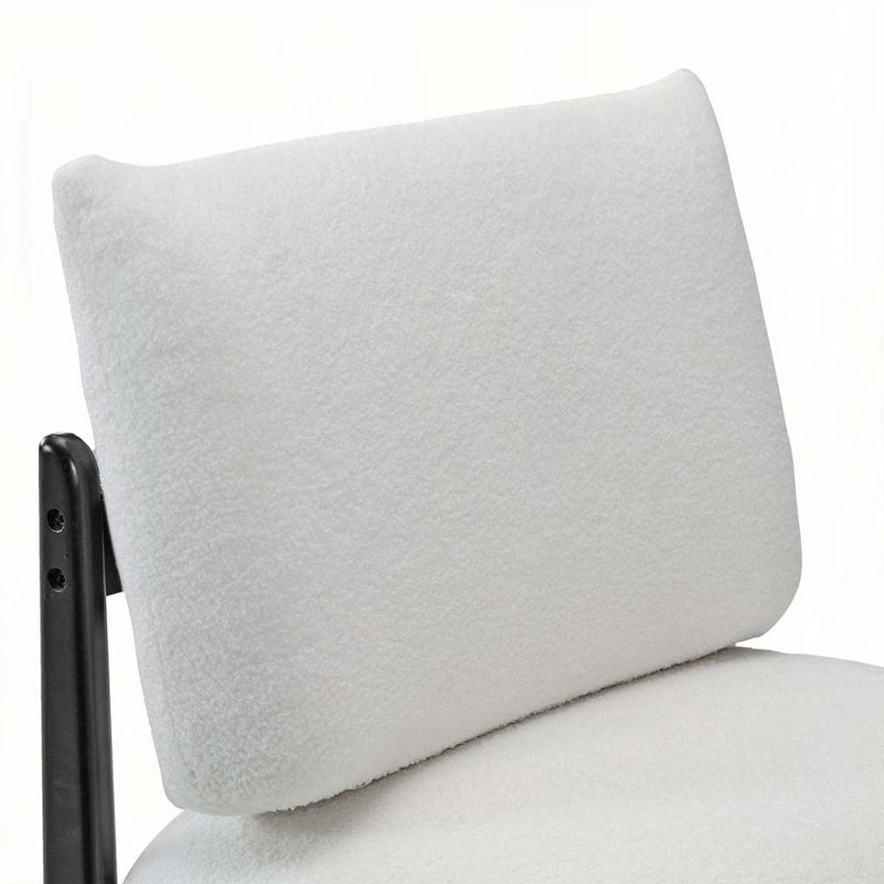 Chaise d'appoint rembourrée, Beige, Noir