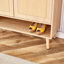 Armoire à chaussures multifonctionnelle en bois aggloméré minimaliste moderne et de couleur naturelle - s'adapte parfaitement aux intérieurs de style nordique et industriel