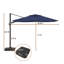 Parasol de patio en porte-à-faux 11 pi avec lumière DEL bleu marine (sans base de parasol) 11 pi