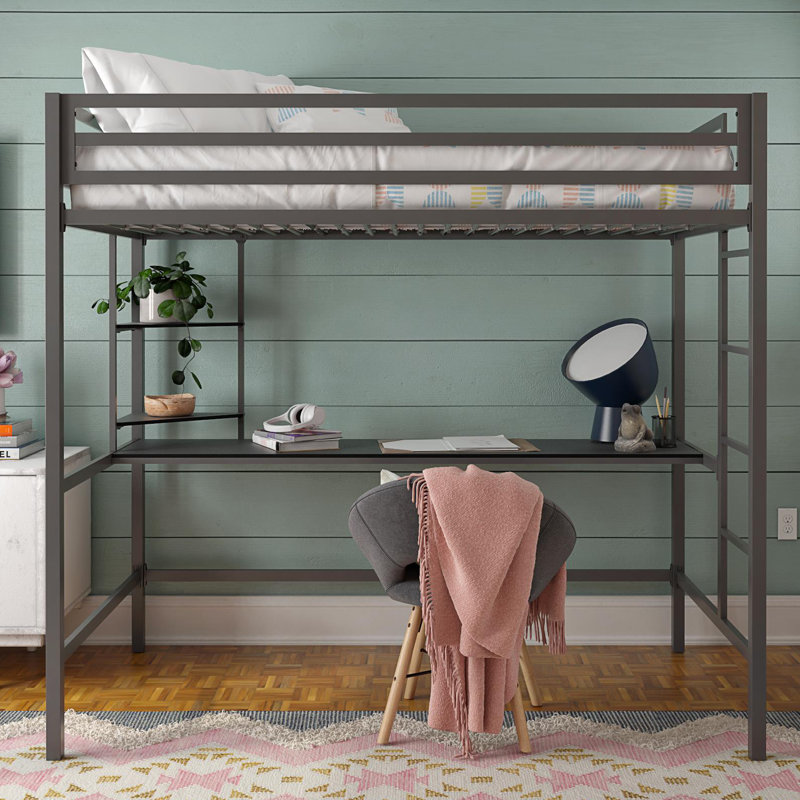Maxwell Kids Loft Bed, Gray, Full