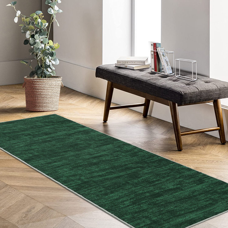 Tapis lavable moderne de conception unie, tapis antidérapant à poils courts pour entrée, chambre à coucher, cuisine