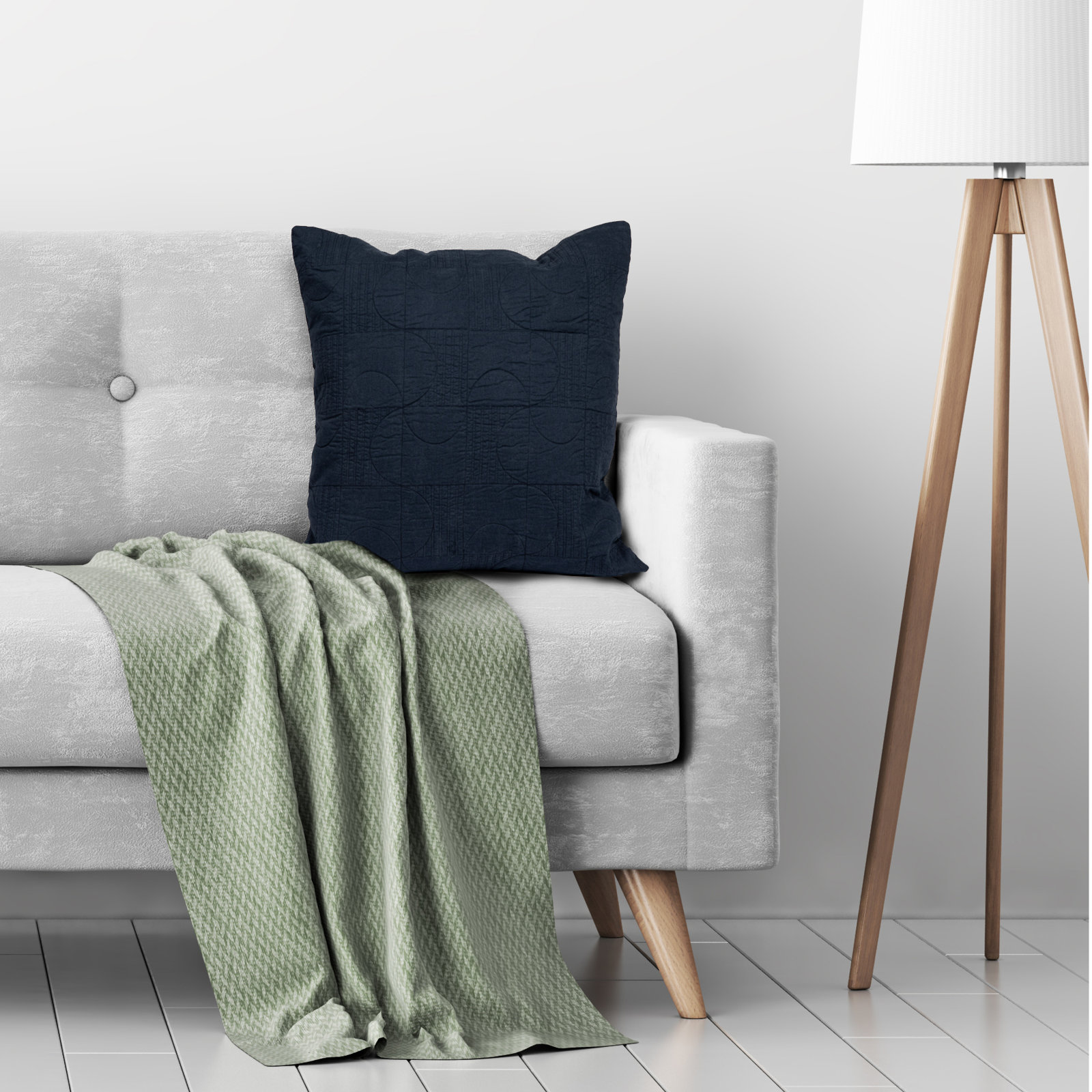 Genesta Cotton Throw Pillow, Navy, Pillow Cover Only - No Insert