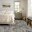 Tapis à motif de pierre abstrait beige / bleu de 5 pi x 8 pi (5 pi 3 po x 7 pi 7 po) Branch Branch Caldera, tapis contemporain, à poils moyens, résistant aux taches - salon, chambre à coucher, salle à manger et cuisine-60229480