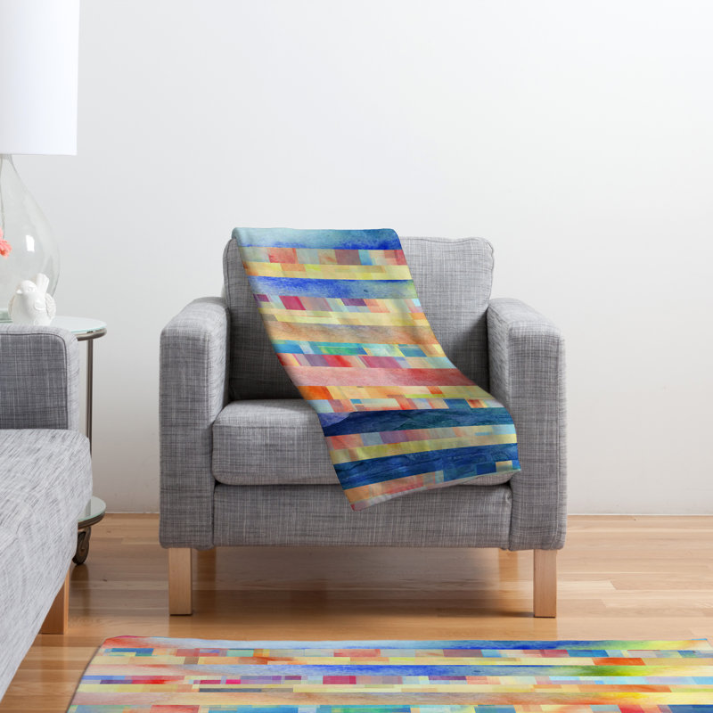Jacqueline Maldonado Throw Blanket, 50" W x 60" L, Blue/Green Abstract