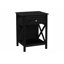 Table d'appoint, table de bout, table d'appoint, 2 niveaux, chambre à coucher, table de chevet, tiroir de rangement, placage, transitionnel-1329980027