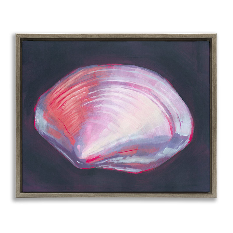 «Pink Clam» sur toile flottante encadrée par Grace Popp, Cadre flottant orme Montalcino, H 25 po x l 31 po