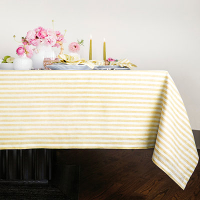 Amalfi Stripe - 100% Pure Linen Tablecloth