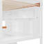 Lit superposé simple au-dessus d'un lit double en bois avec bureau, tiroirs, tablettes et armoire, lumière DEL (blanc + orange)