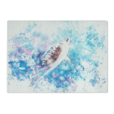 Tempered Glass Swimming Dolphin Chopping Board