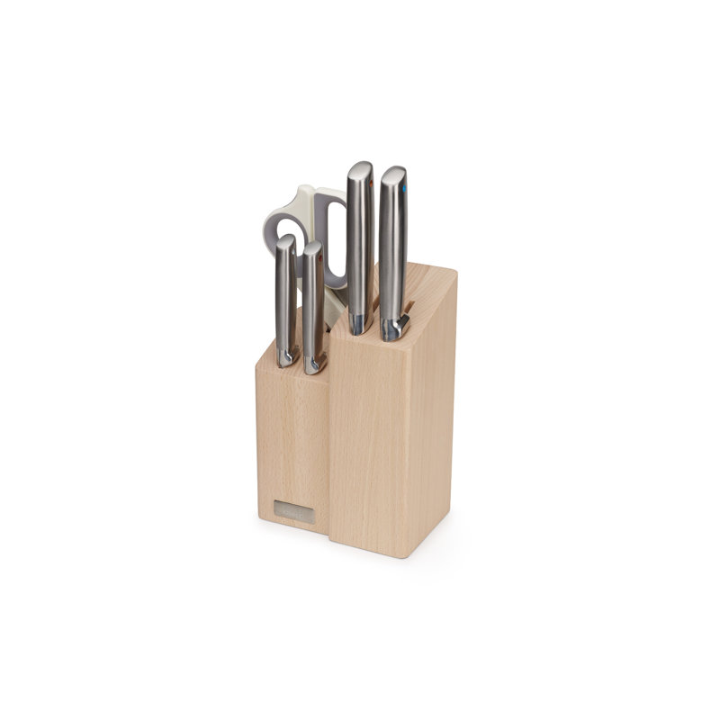 Joseph Joseph Elevate Fusion 5-Piece Knife and Scissor Set with Beechwood Block