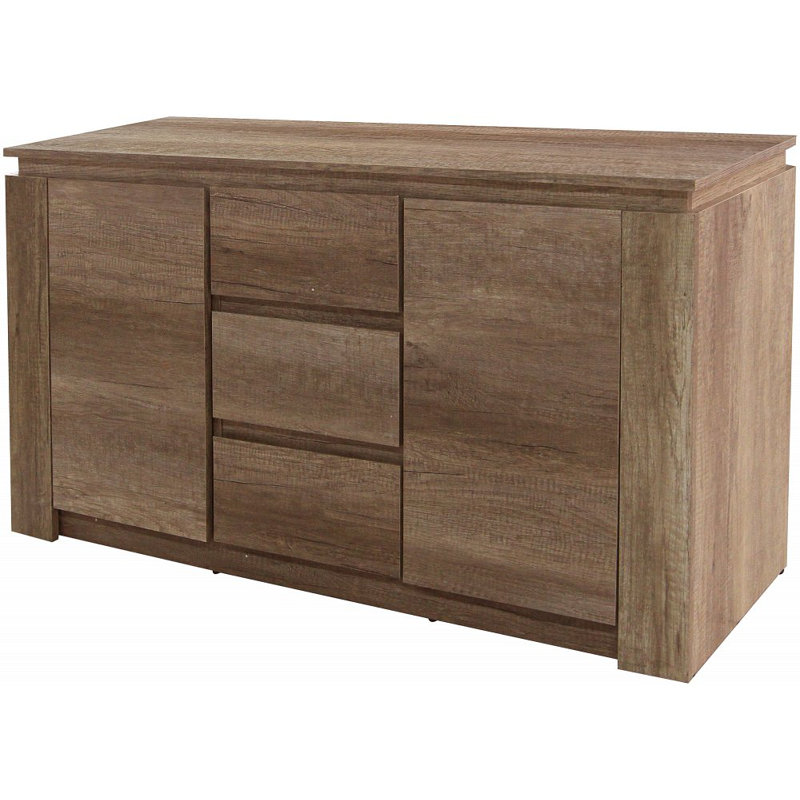 Allred 119cm Wide 3 Drawer Sideboard, Oak