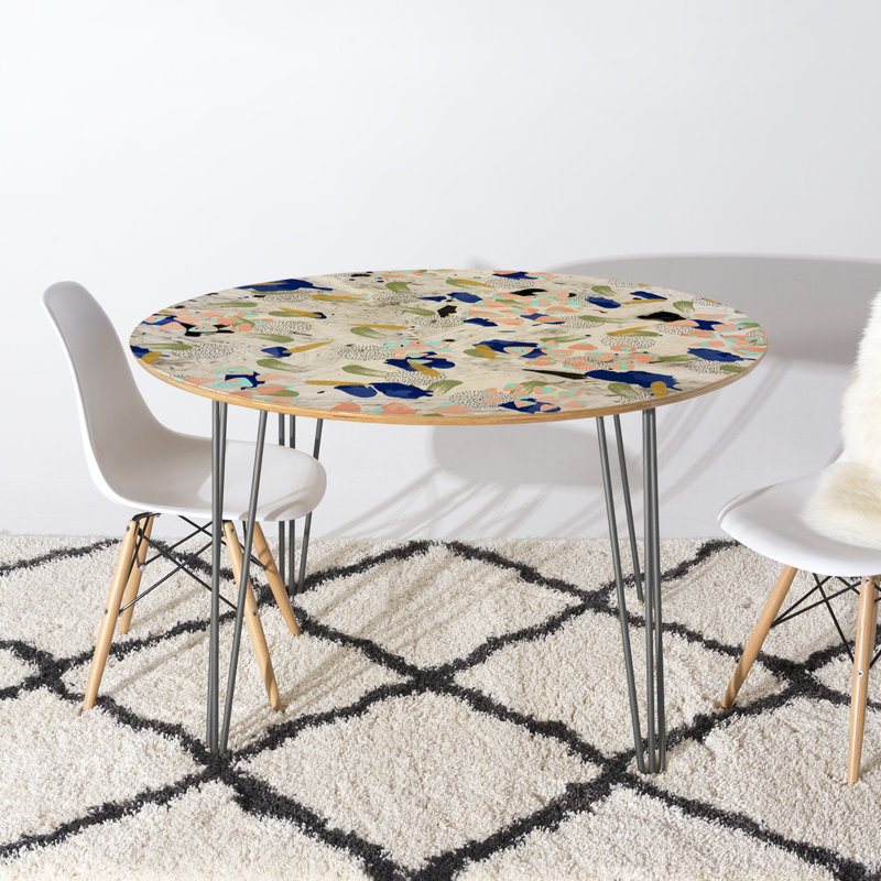 Chula Round Metal Base Dining Table