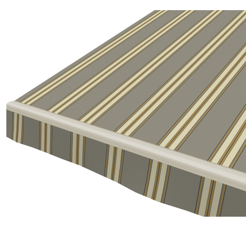 SunSetter Manual Sunbrella Retractable Soffit Patio Awning, 8" H x 168" W x 122" D, Preston Stone