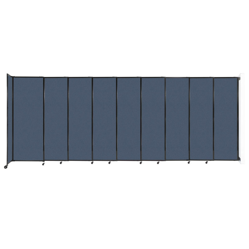 Cloison coulissante 5 pi, Bleu clair / noir, 82" H  x 86" W x 33" D