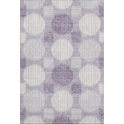 Premium Machine Washable Prisco Purple Rug