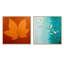 Harmonie de feuilles abstraites turquoise - ensemble de 2 feuilles carrées-2026175615-2026175612