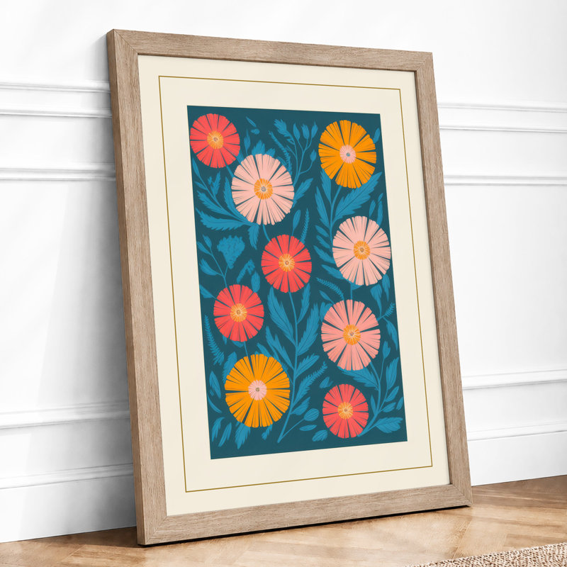 Garden in Motion Botanical - Framed Print, A2 - 59.4 x 42.0 cm, Oak