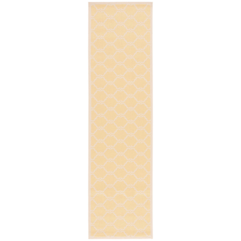 Arneshia Geometric Yellow/Beige Area Indoor/Outdoor Area Rug, Runner 2'3" x 8'