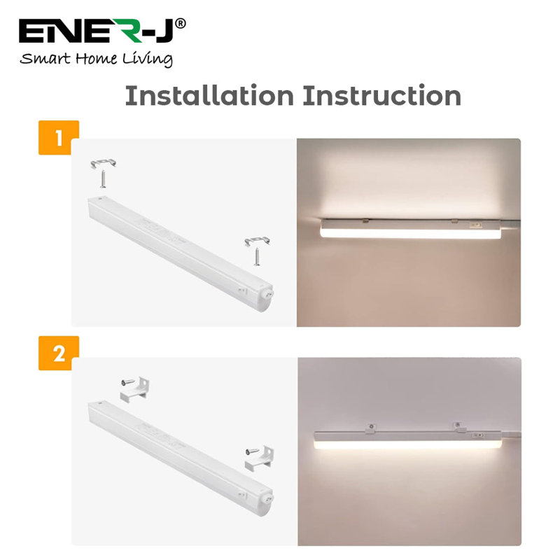 Ener - J T5 LED Linear Batten Light 120cm Pack of 2 CCT Switchable 20W