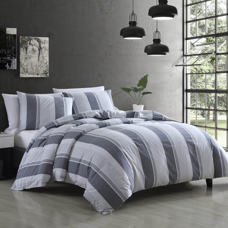 Vara Reversible Duvet Cover & Insert Set, Queen Comforter Cover + 2 Shams