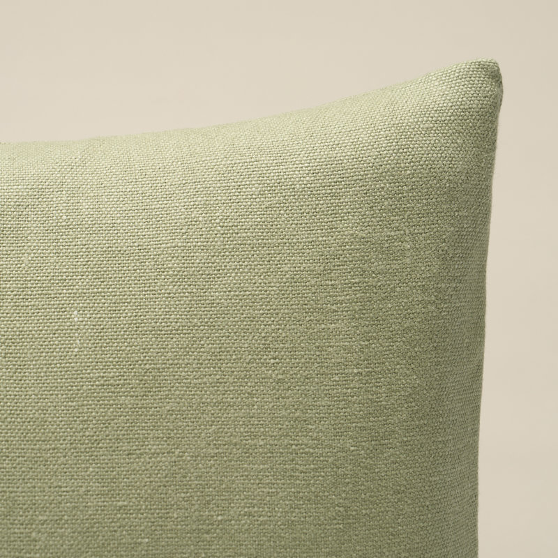 Oreiller en lin Jumi, Vert, H 12 po x l 24 po, Forme rectangulaire