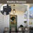 Dusk to Dawn Sensor Outdoor Pendant Light Sand Black Bubble Glass Adjustable Chain Porch Lamp