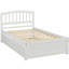 Lit plateforme simple avec lit gigogne, blanc - Bois massif pour une structure de chambre à coucher fascinante