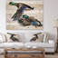 Canard coloré dessiné à la main, œuvre d’art blanche isolée-imprimé Sketch-35111706-35111708