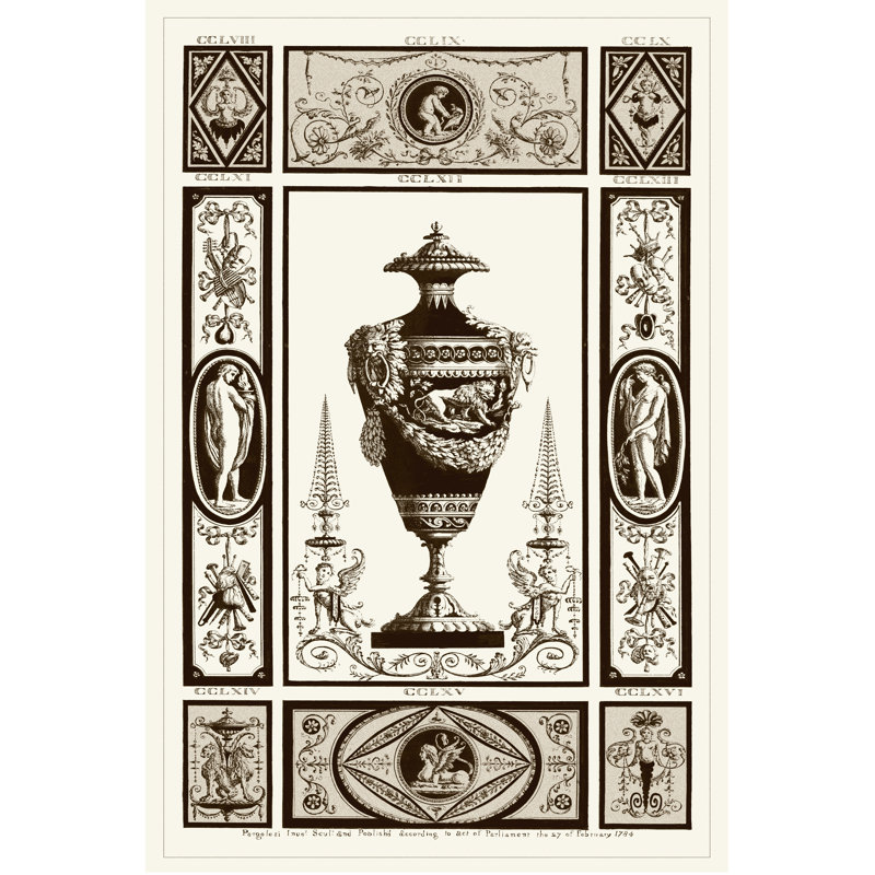 Sepia Pergolesi Urn II (JR) by Michel Pergolesi - Wrapped Canvas Print, 46cm H x 30cm W